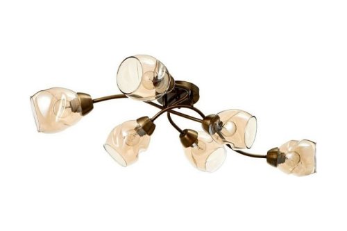 Люстра потолочная шестирожковая 220В Е27 Бронза картинка 